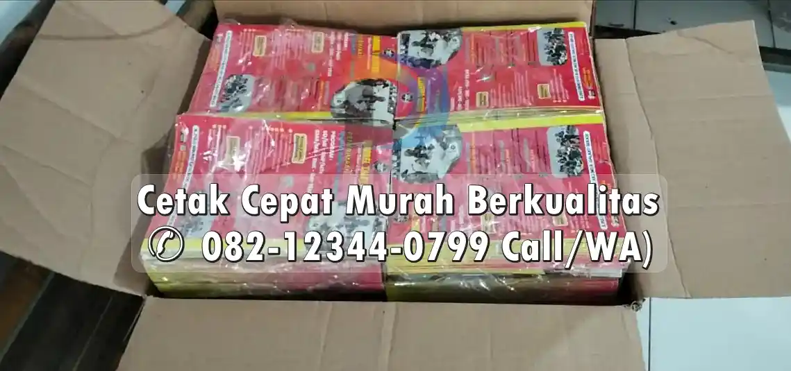 Hasil cetak brosur promosi bisnis bahan art paper tebal